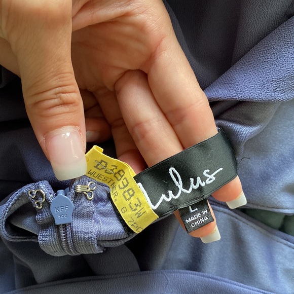 Lulus LONG dress size LARGE periwinkle blue for sale - worn ONCE - Picture 7 of 7